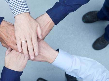 Illustration of joined hands