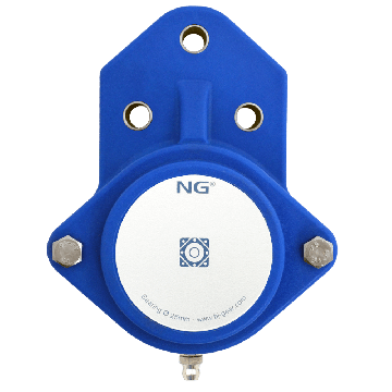 NG waterproof flange bearing F3 Ø25, 3-bolt, closed cover, blue