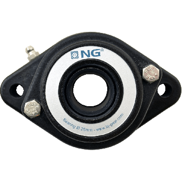 NG waterproof flange bearing F2 Ø25, 2-bolt, open cover