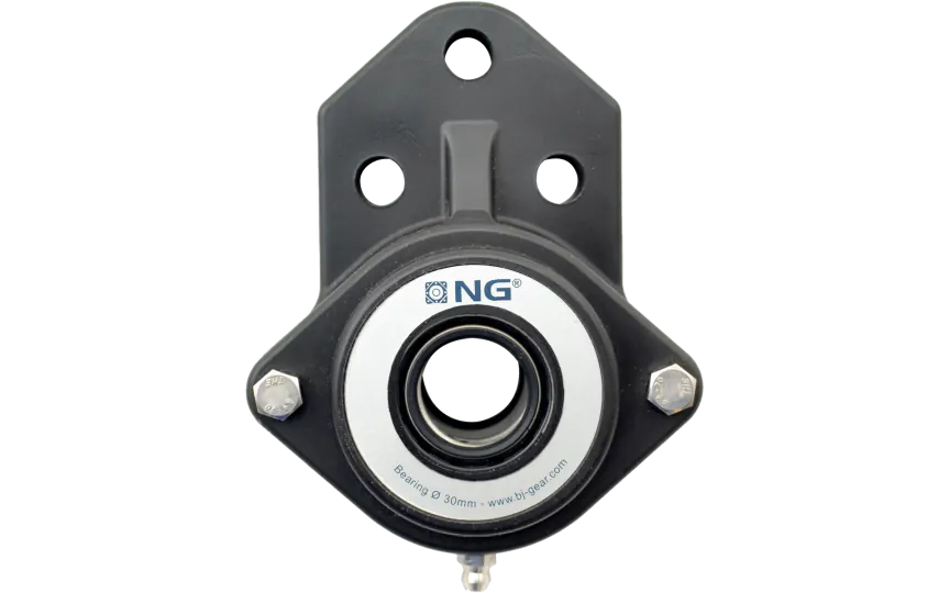 NG waterproof flange bearing F3 Ø30, 3-bolt, open cover