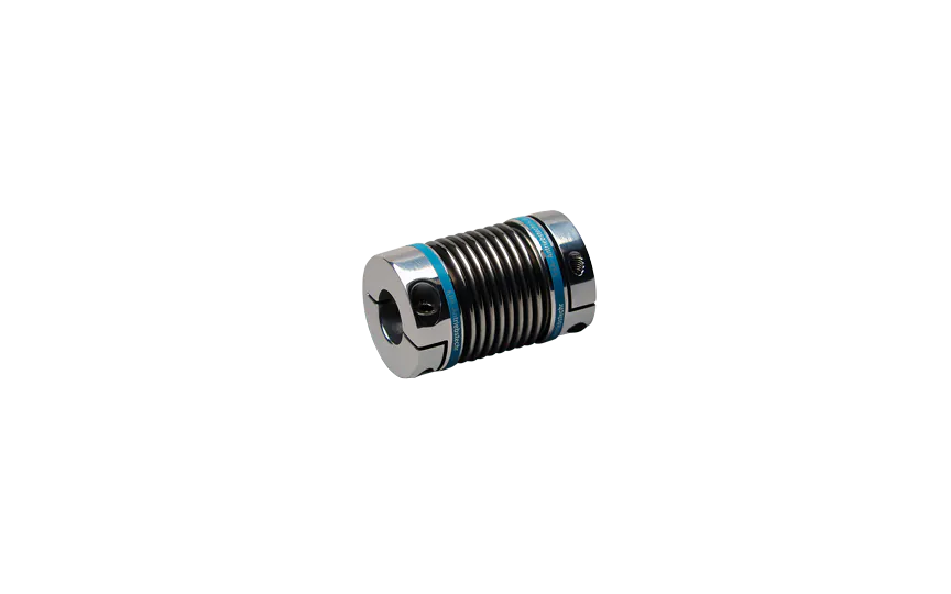 KB2 100 57 11 12 miniature metal bellow coupling, stainless steel and aluminium