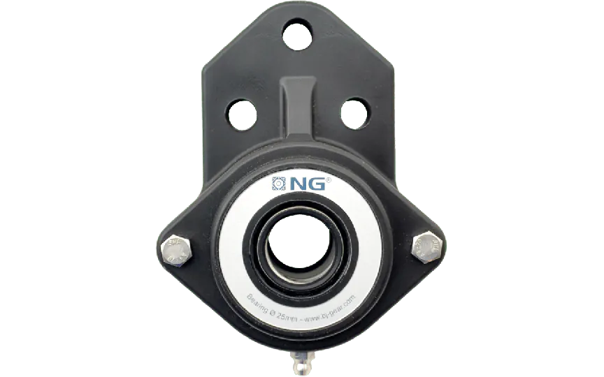 NG waterproof flange bearing F3 Ø25, 3-bolt, open cover