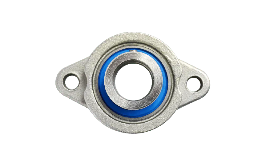 Mini Flanged bearing MUFL003, Ø17, 2-holes, eccentric collar, stainless steel